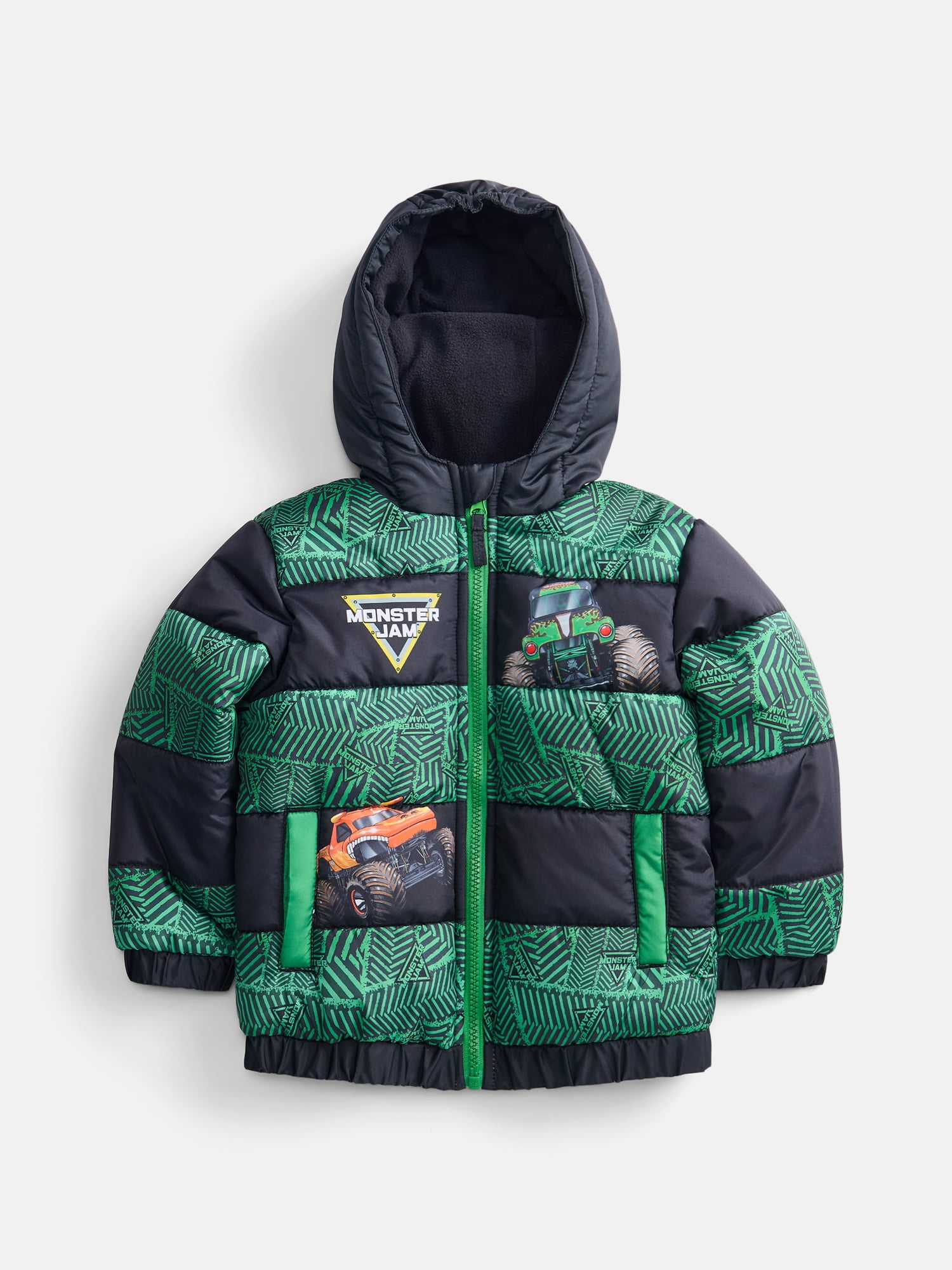 Monster Jam Toddler Boys Heavyweight Puffer Jacket, Sizes 2T-5T