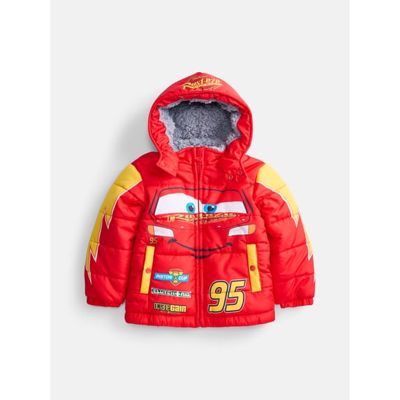 Disney Cars Toddler Boys Heavyweight Puffer Jacket, Sizes 2T-5T