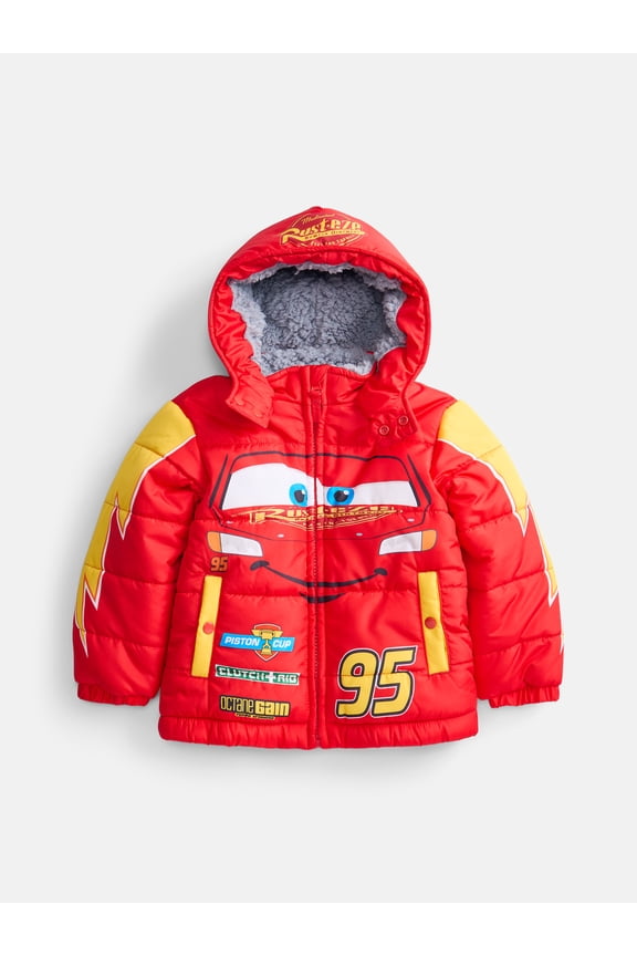 Disney Cars Toddler Boys Heavyweight Puffer Jacket, Sizes 2T-5T
