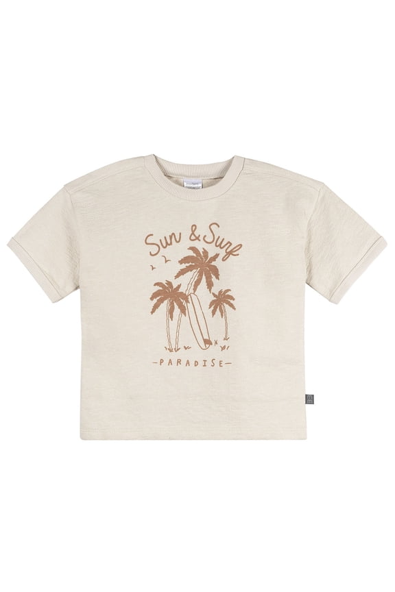 by Gerber Baby and Toddler Boy Organic Loose Fit Ringer Top, Sizes 0/3 Months - 5T