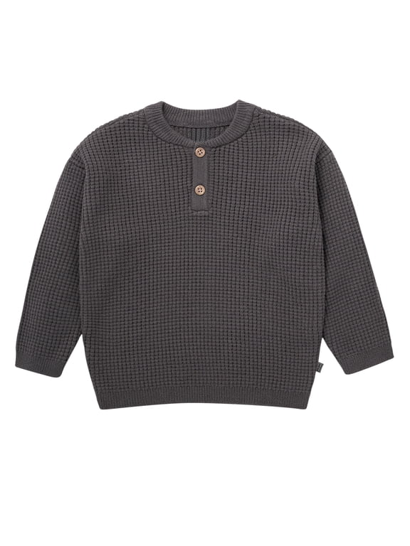 by Gerber Toddler Boy Waffle Henley Sweater Knit, 12 Months - 5T