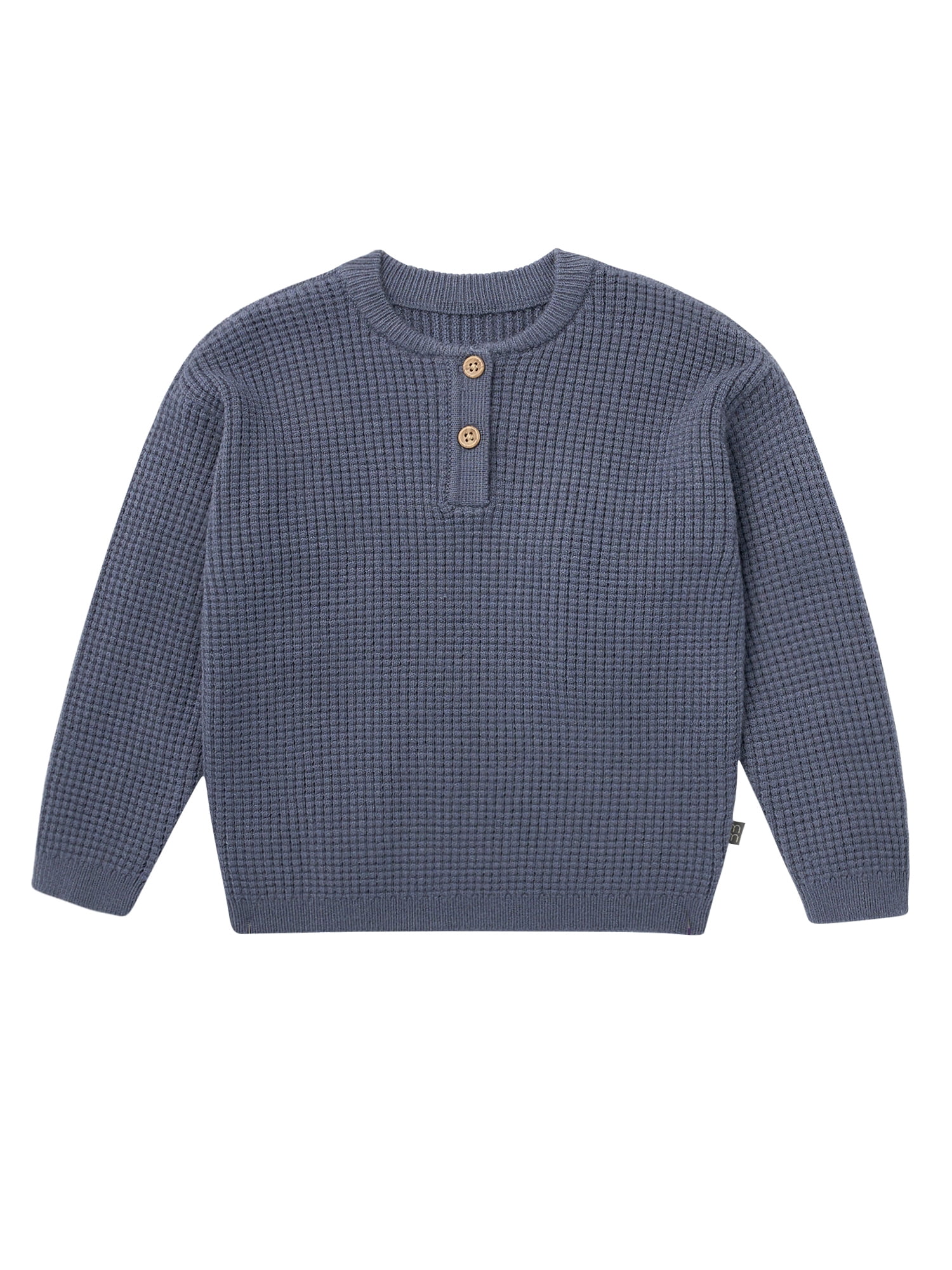 Modern Moments by Gerber Toddler Boy Waffle Henley Sweater Knit, 12 Months - 5T