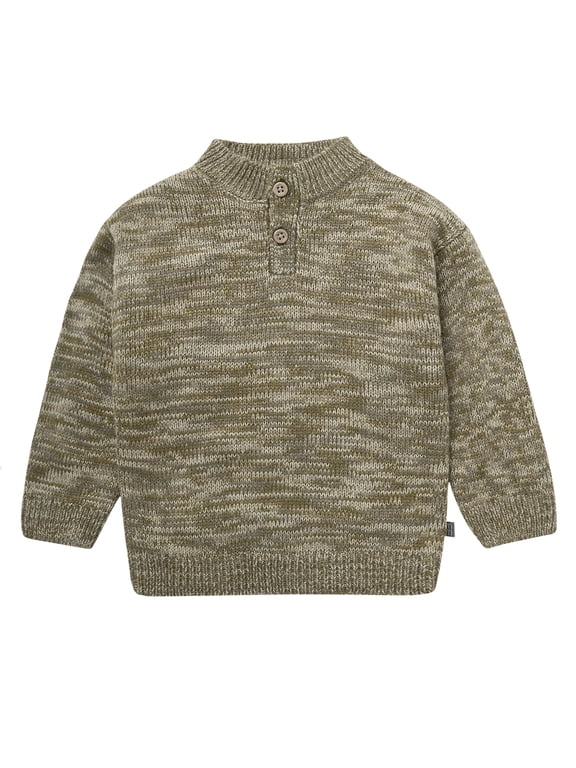 by Gerber Toddler Boy Yarn Dye Mock Neck Sweater, 12 Months - 5T