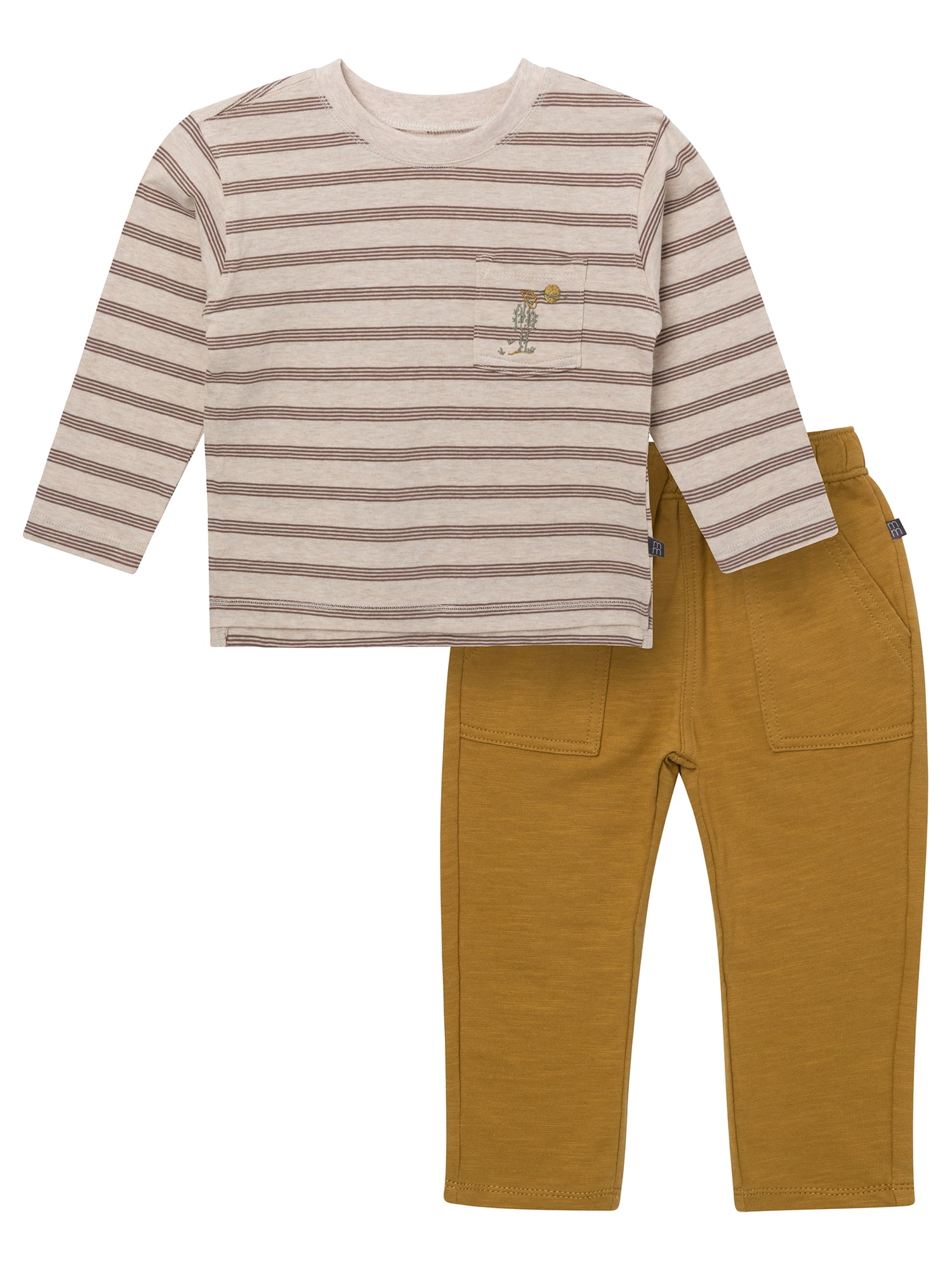 Modern Moments by Gerber Toddler Boy Novelty Tee with Straight Leg Pants Outfit Set, Sizes 12 Months - 5T