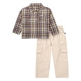 thumbnail image 1 of Modern Moments by Gerber Toddler Boy Button Down Shirt and Cargo Jogger Outfit Set, Sizes 12 Months - 5T, 1 of 17