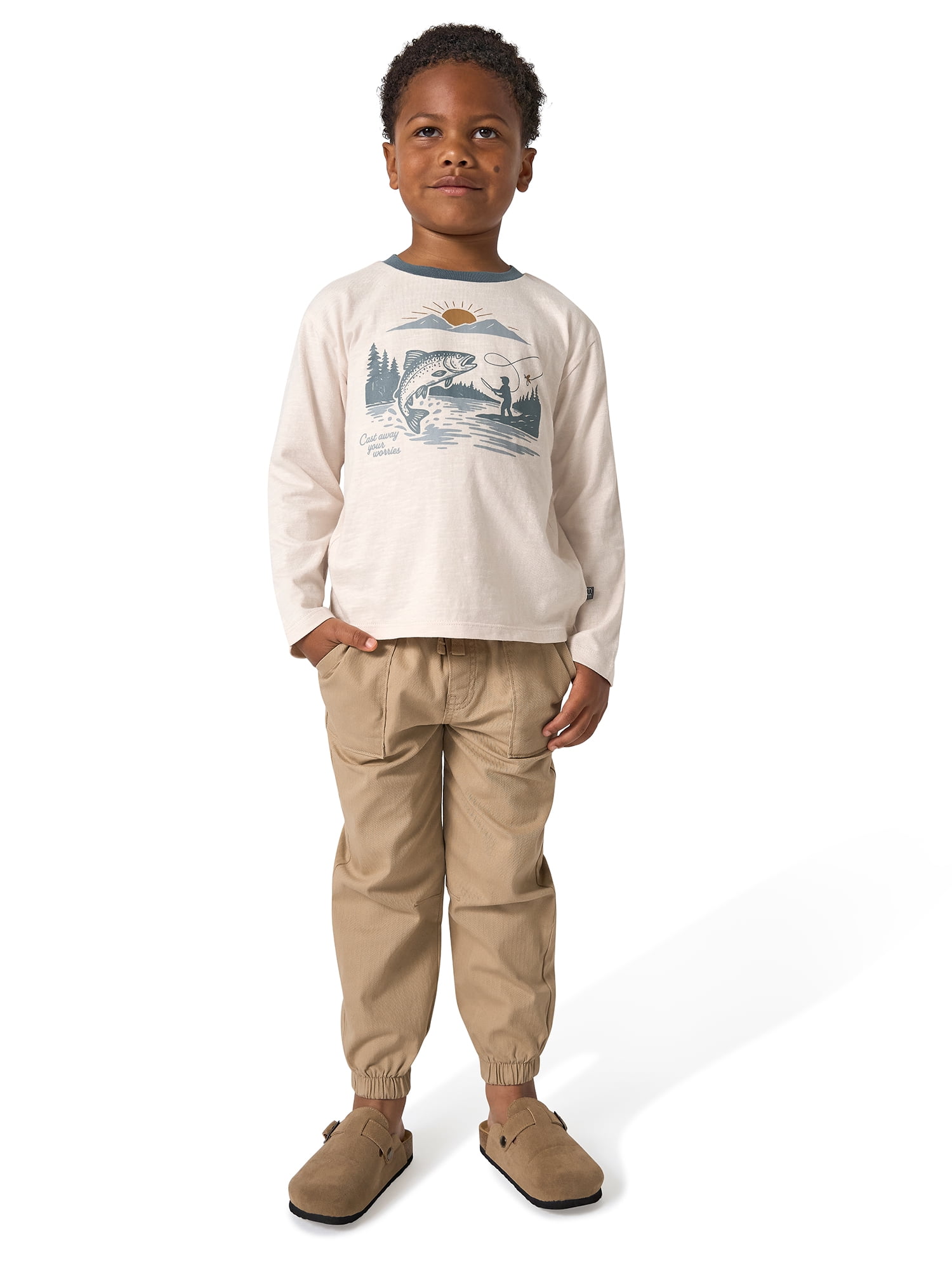 Modern Moments by Gerber Toddler Boy Graphic Tee Top and Joggers Outfit Set, Sizes 12 Months - 5T