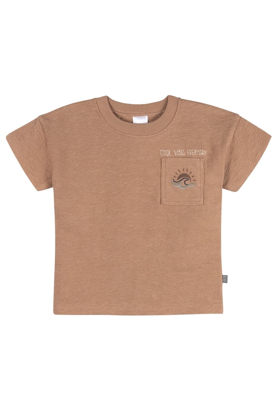 by Gerber Baby and Toddler Boy Organic Loose Fit Top with Pocket, Sizes 0/3 Months - 5T