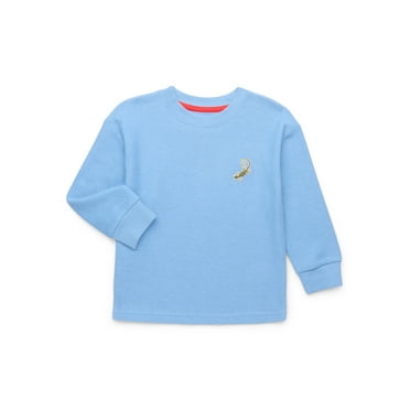 Wonder Nation Toddler Boys Embroidered Textured Thermal Top with Long Sleeves, Sizes 12M-5T