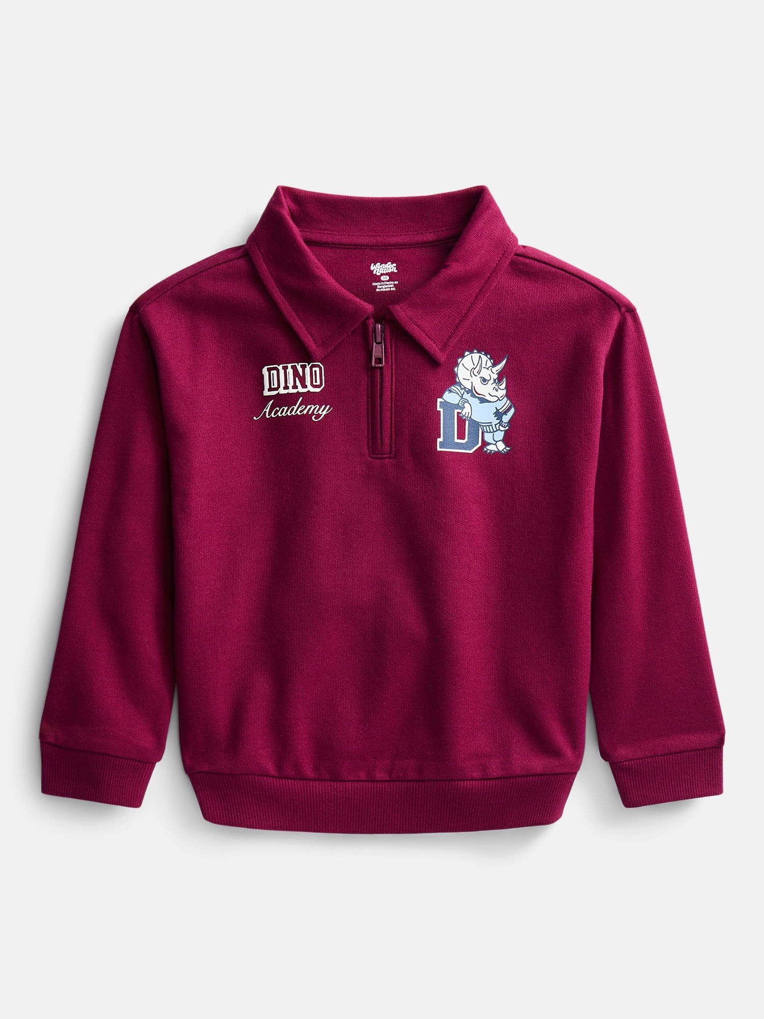 Wonder Nation Toddler Boys' Quarter Zip Sweater with Long Sleeves, Sizes 18M-5T