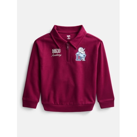 Wonder Nation Toddler Boys' Quarter Zip Sweater with Long Sleeves, Sizes 18M-5T