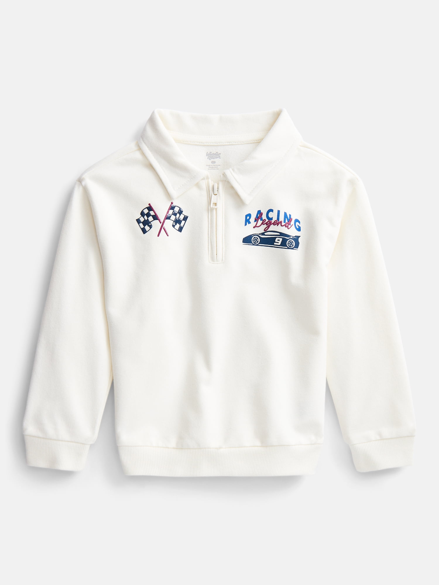 Wonder Nation Toddler Boys' Quarter Zip Sweater with Long Sleeves, Sizes 18M-5T
