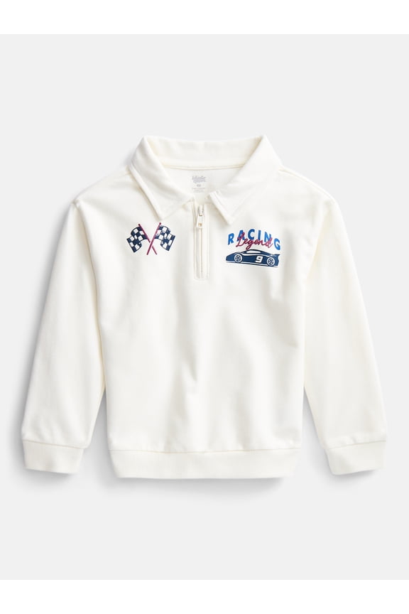 Toddler Boys' Quarter Zip Sweater with Long Sleeves, Sizes 18M-5T