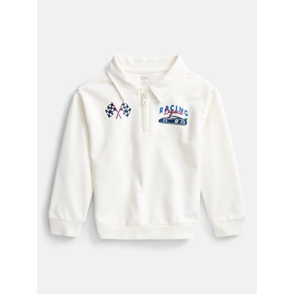 Wonder Nation Toddler Boys' Quarter Zip Sweater with Long Sleeves, Sizes 18M-5T