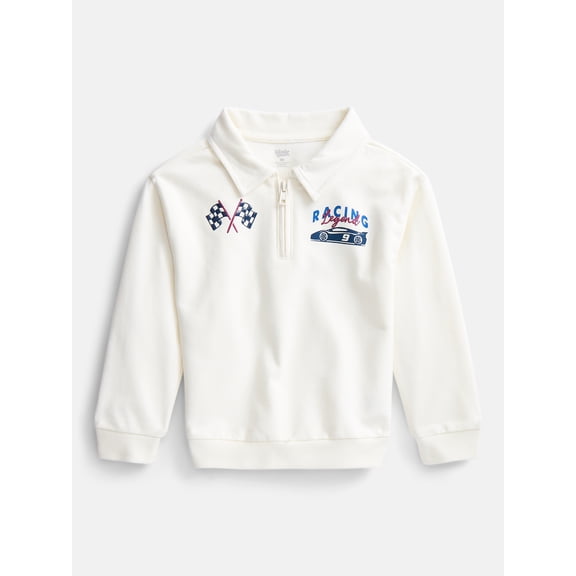 Wonder Nation Toddler Boys' Quarter Zip Sweater with Long Sleeves, Sizes 18M-5T