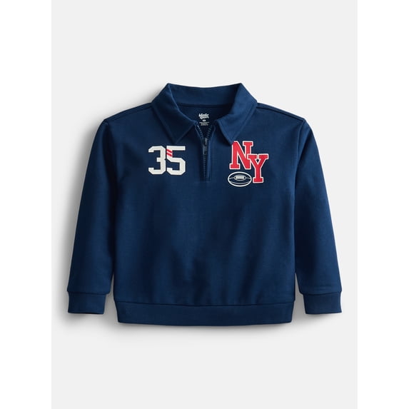 Wonder Nation Toddler Boys' Quarter Zip Sweater with Long Sleeves, Sizes 18M-5T
