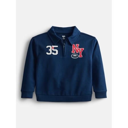 Wonder Nation Toddler Boys' Quarter Zip Sweater with Long Sleeves, Sizes 18M-5T