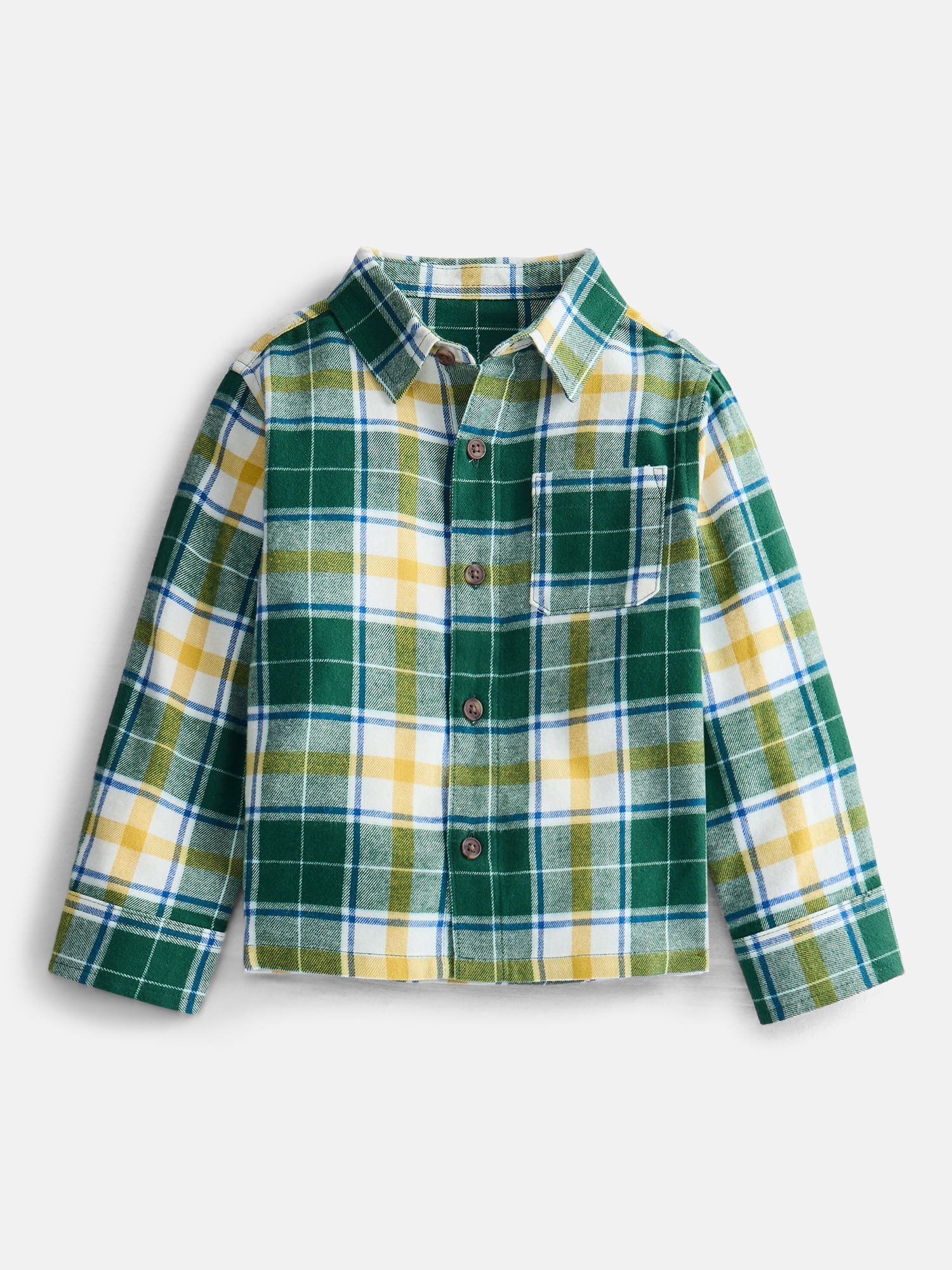 Wonder Nation Toddler Boys' Flannel Shirt with Long Sleeves, Sizes 12M-5T