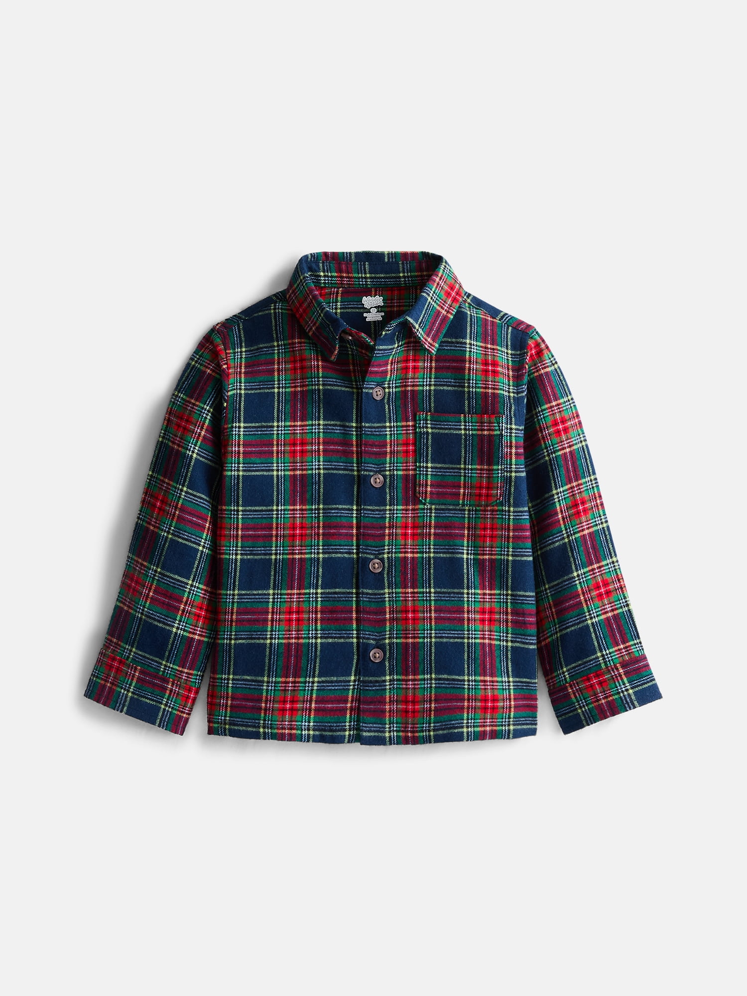 Wonder Nation Toddler Boys' Flannel Shirt with Long Sleeves, Sizes 12M-5T