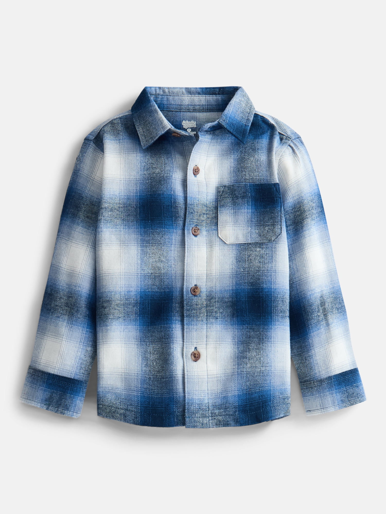 Wonder Nation Toddler Boys' Flannel Shirt with Long Sleeves, Sizes 12M-5T