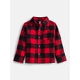 thumbnail image 1 of Wonder Nation Toddler Boys' Flannel Shirt with Long Sleeves, Sizes 12M-5T, 1 of 3