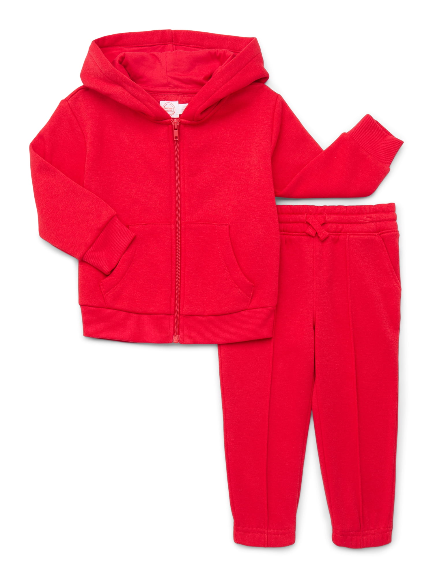 Wonder Nation Toddler Boys Hoodie and Pants Fleece Set, 2-Piece, Sizes 12M-5T