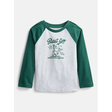 Wonder Nation Toddler Boys Raglan T-Shirt with Long Sleeves, Sizes 0T-5T
