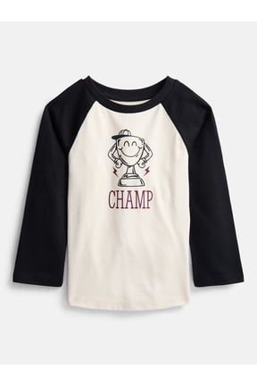 Toddler Boys Raglan T-Shirt with Long Sleeves, Sizes 0T-5T