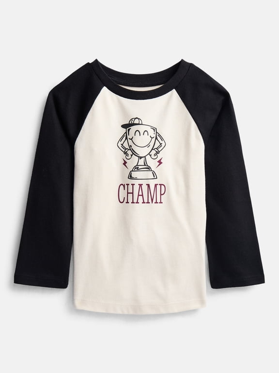 Toddler Boys Raglan T-Shirt with Long Sleeves, Sizes 0T-5T