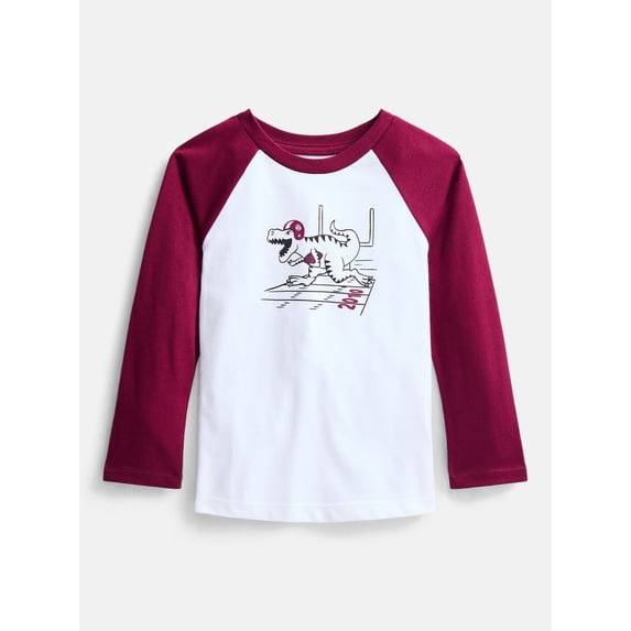 Wonder Nation Toddler Boys Raglan T-Shirt with Long Sleeves, Sizes 0T-5T