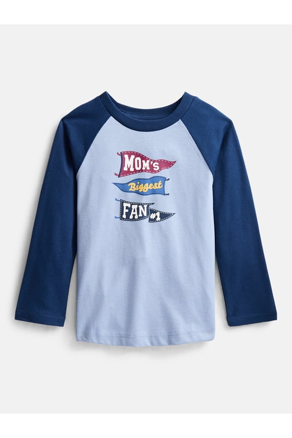 Toddler Boys Raglan T-Shirt with Long Sleeves, Sizes 0T-5T