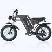 TB20 Electric Dirt Bike for Adults, 2000W Peak Retro Dirt Bike, 35MPH 48V 25Ah Battery, 20" x 4.0 Fat Tires Mountain Bicycle with Dual Shock Absorption & Shimano 7-Speed, Black