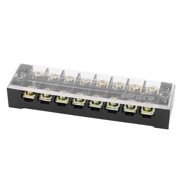 TB2508L 600V 25A Dual Row 8 Position Wire Connector Screw Barrier Terminal Block