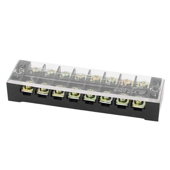TB2508L 600V 25A Dual Row 8 Position Wire Connector Screw Barrier Terminal Block