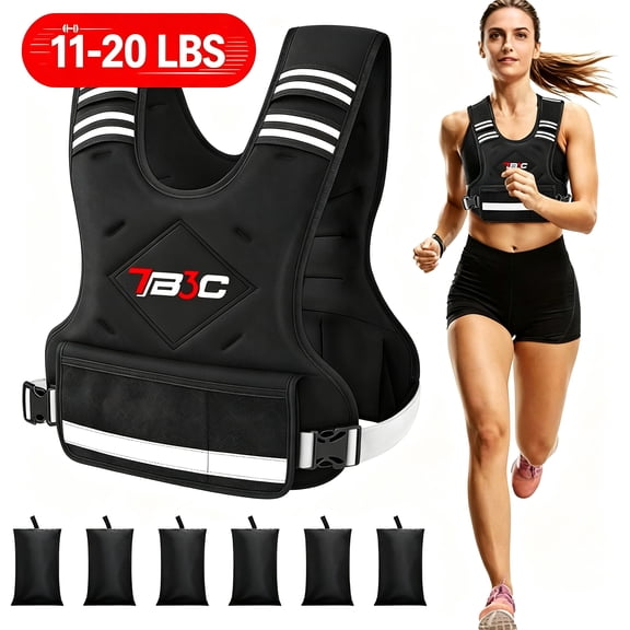 TB3C 11-20 LB Adjustable Weighted Vest Woman, Female Strength Training Weighted Vest, Black