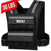 TB3C 30lb Adjustable Weighted Vest Men, Weighted Running Vest with Reflective Stripe, Black