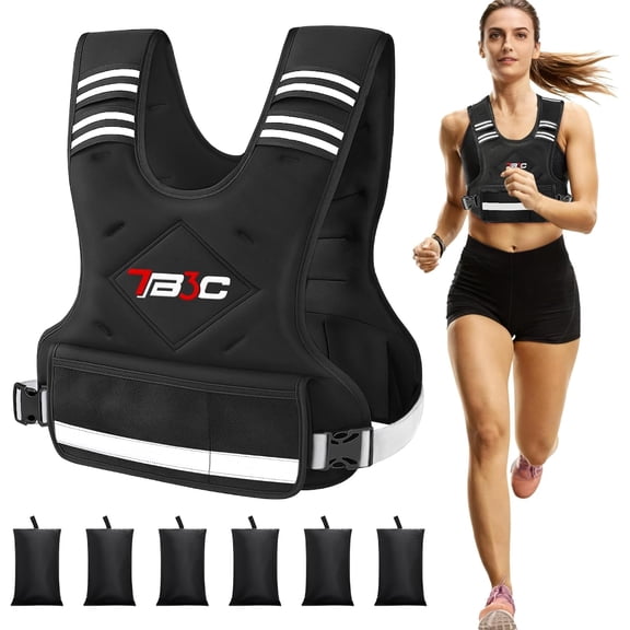TB3C 4-10 lb Adjustable Weighted Vest, Womens Weight Vest for Running, Walking, Black