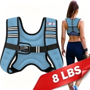 TB3C 8lb Weighted Vest Woman, Running Vest Adjustable with Reflective Strips, Blue