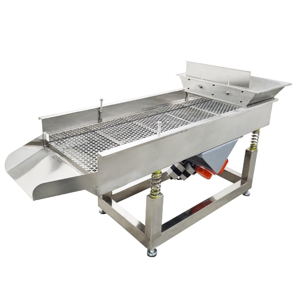 TB610 Full Stainless Steel Linear Vibrating Screen 15mm Round Hole Screen Dual Motor 120W