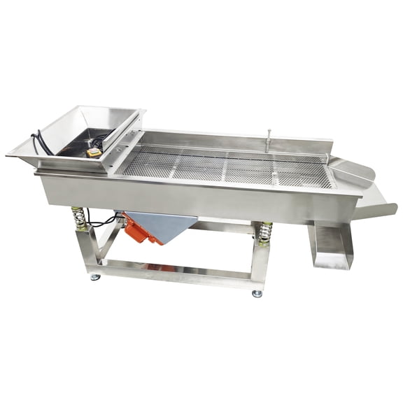 TB610 Full Stainless Steel Linear Vibrating Screen 7mm Round Hole Screen Dual Motor 120W*2
