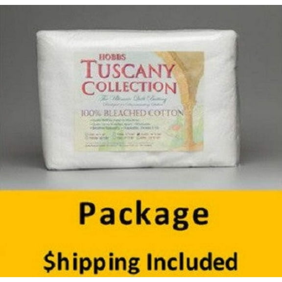 Batting Tuscany Bleached Cotton 72in x 96in Twin