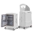 thumbnail image 1 of TBAU Ride-On Suitcase for Kids with Foldable Seat,20"Front-Opening Luggage with USB & Type-C Ports, TSA Lock,White, 1 of 8
