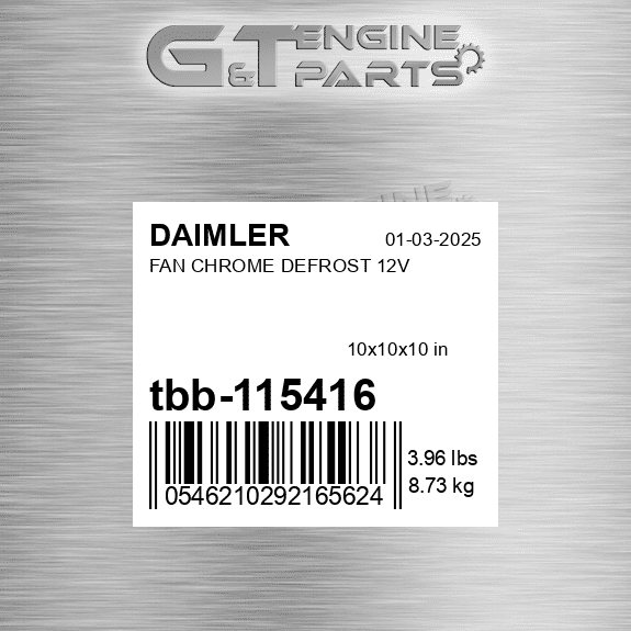 TBB 115416 FAN CHROME DEFROST 12V fits DAIMLER (New OEM)