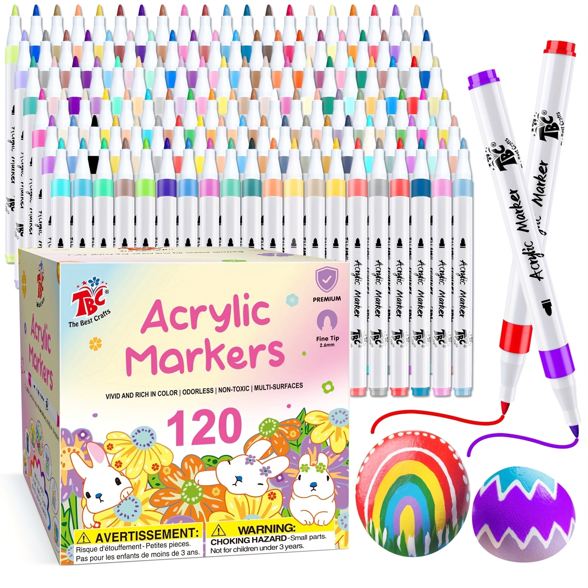 TBC The Best Crafts 120 Color Acrylic Paint Markers - Walmart.com