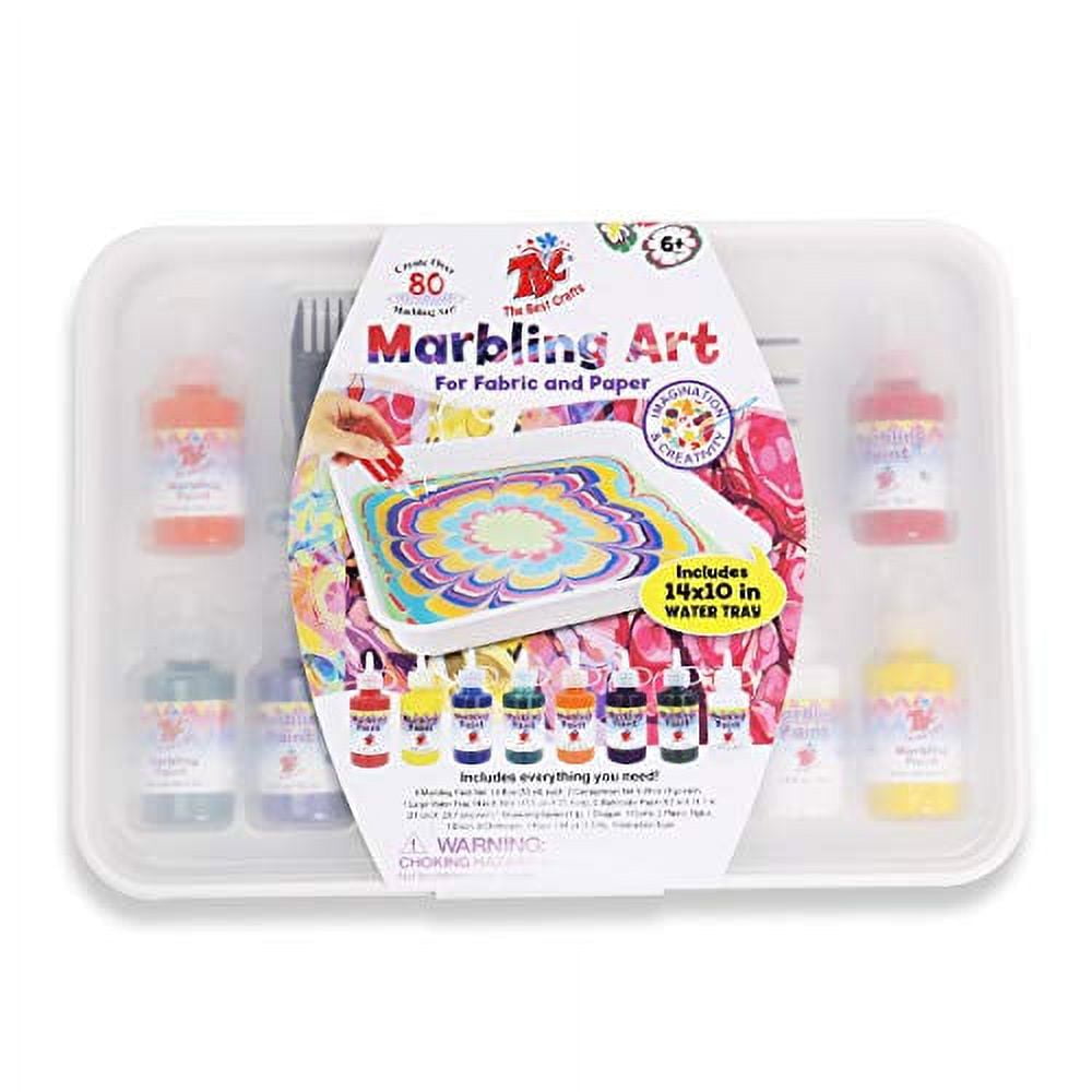 TBC The Best Crafts Marbling Art Paint Kit, 6 Bottles Marbling Inks(19ml  Each), Art of Painting on Water, Ebru Art