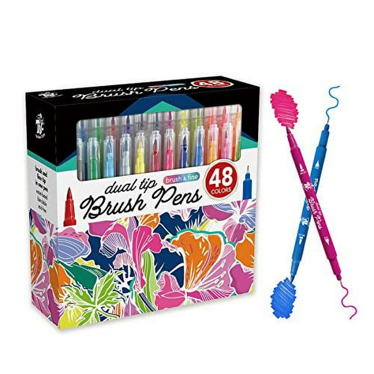 TBC The Best Crafts Dual Tip Brush Markers Pen, 48 Water Coloring Pens with  Fine Liner Tip and Brush, Art Marker for Kids Students Adult Calligraphy,  Sketching, Doodling, Coloring, Drawing 
