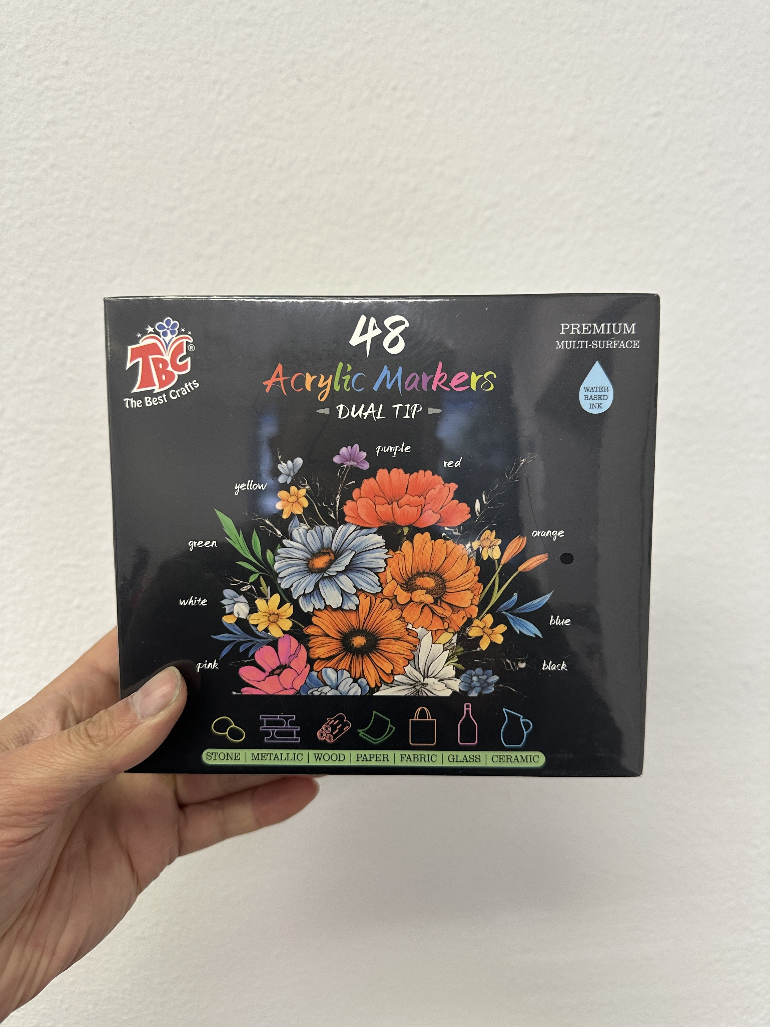 TBC The Best Crafts 48 Dual Tip Acrylic Markers - Premium Multi