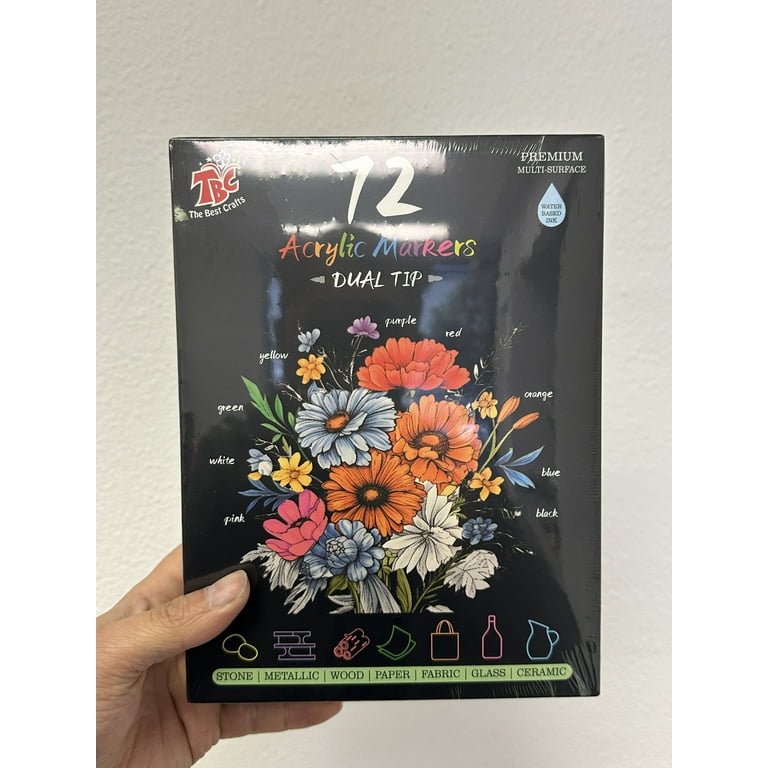 TBC The Best Crafts 72 Dual Tip Acrylic Markers - Premium Multi