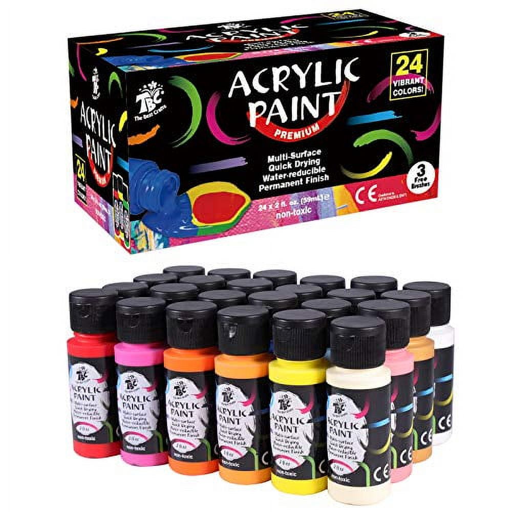 TBC The Best Crafts Paint Sticks,24 Classic Colors, Washable Paint