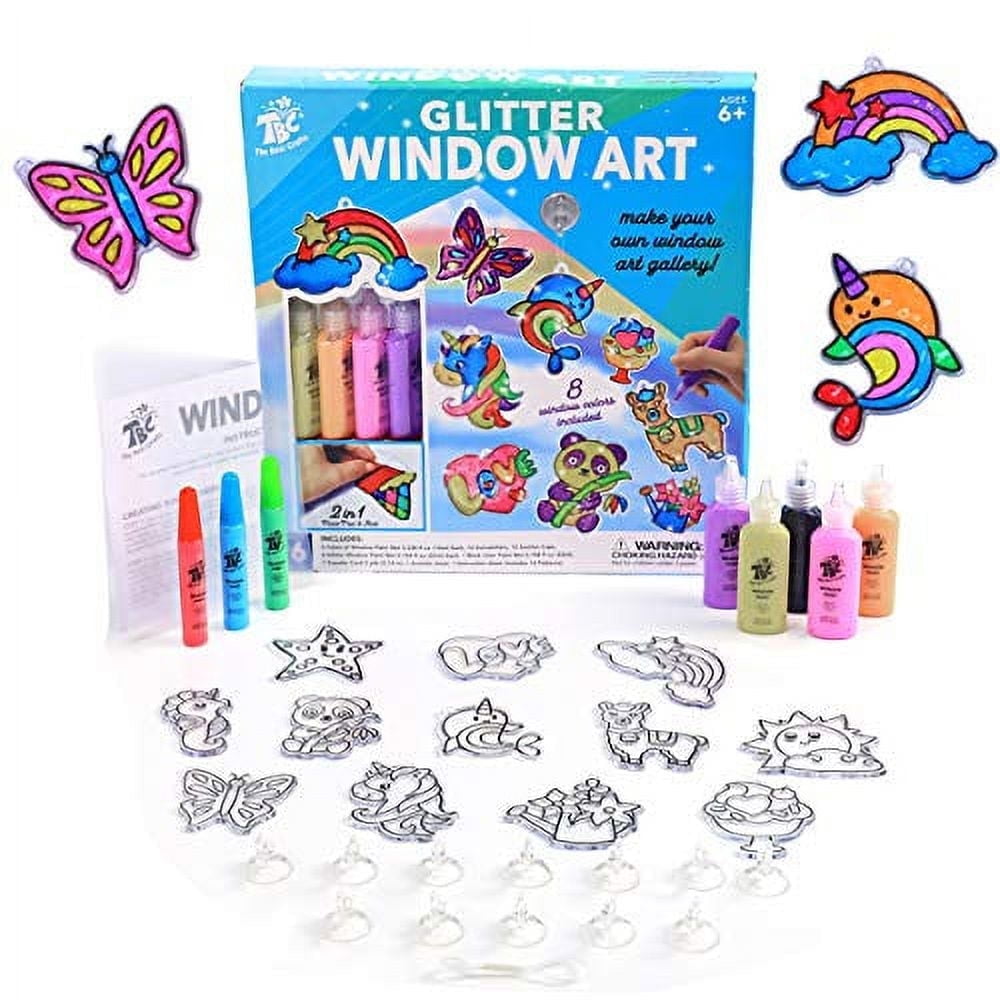 TBC The Best Crafts Glitter Window Art Set with 12 Suncatchers & 5 ...