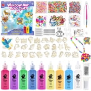 TBC The Best Crafts Glitter Window Art for Kids,Multifunction Writing Instrument, DIY Stained Glass Effect Acrylic Suncatchers Arts & Crafts Kit